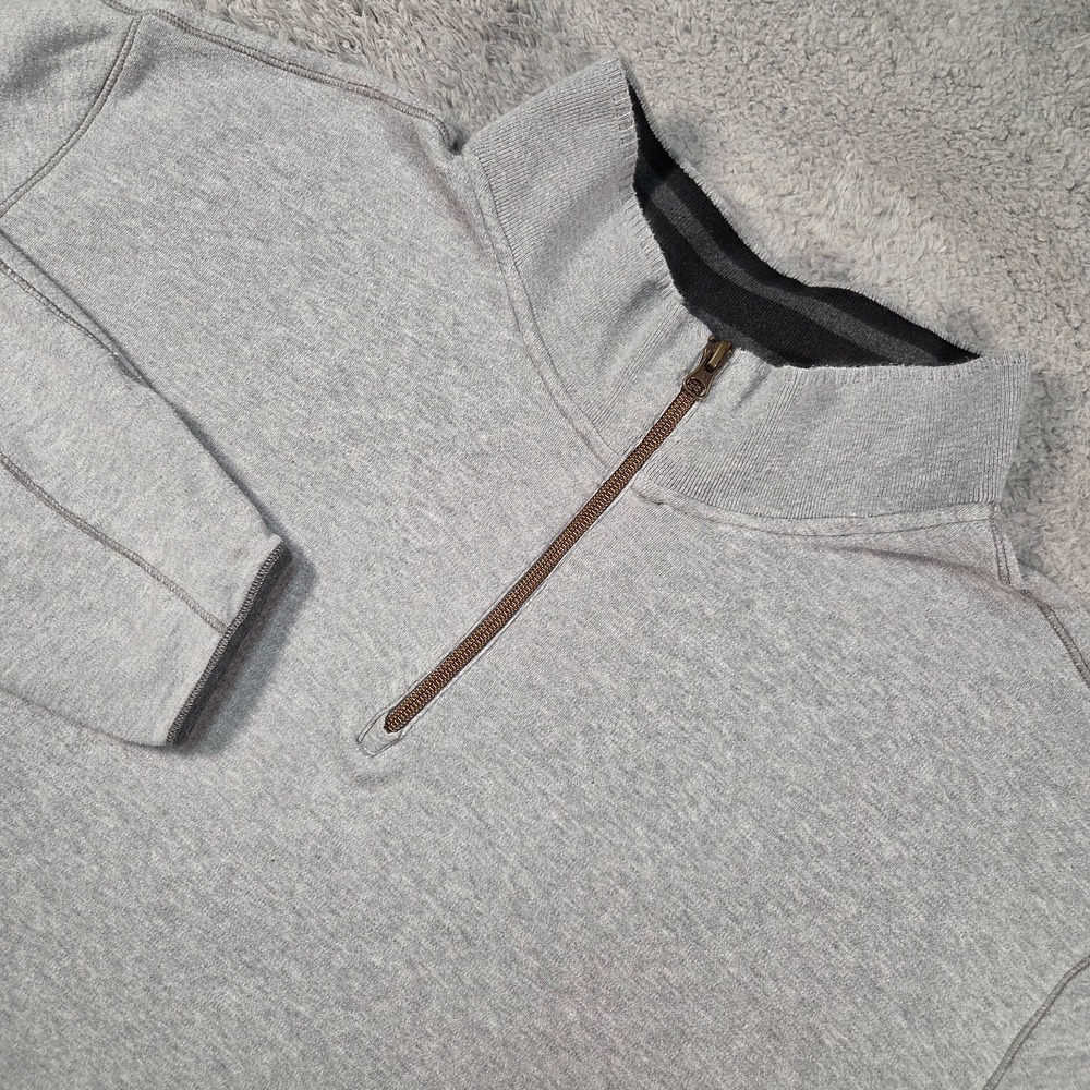 Robert Graham 1/4 Zip Men 2XL Gray Luxury Comfort Sweater Pullover Heritage